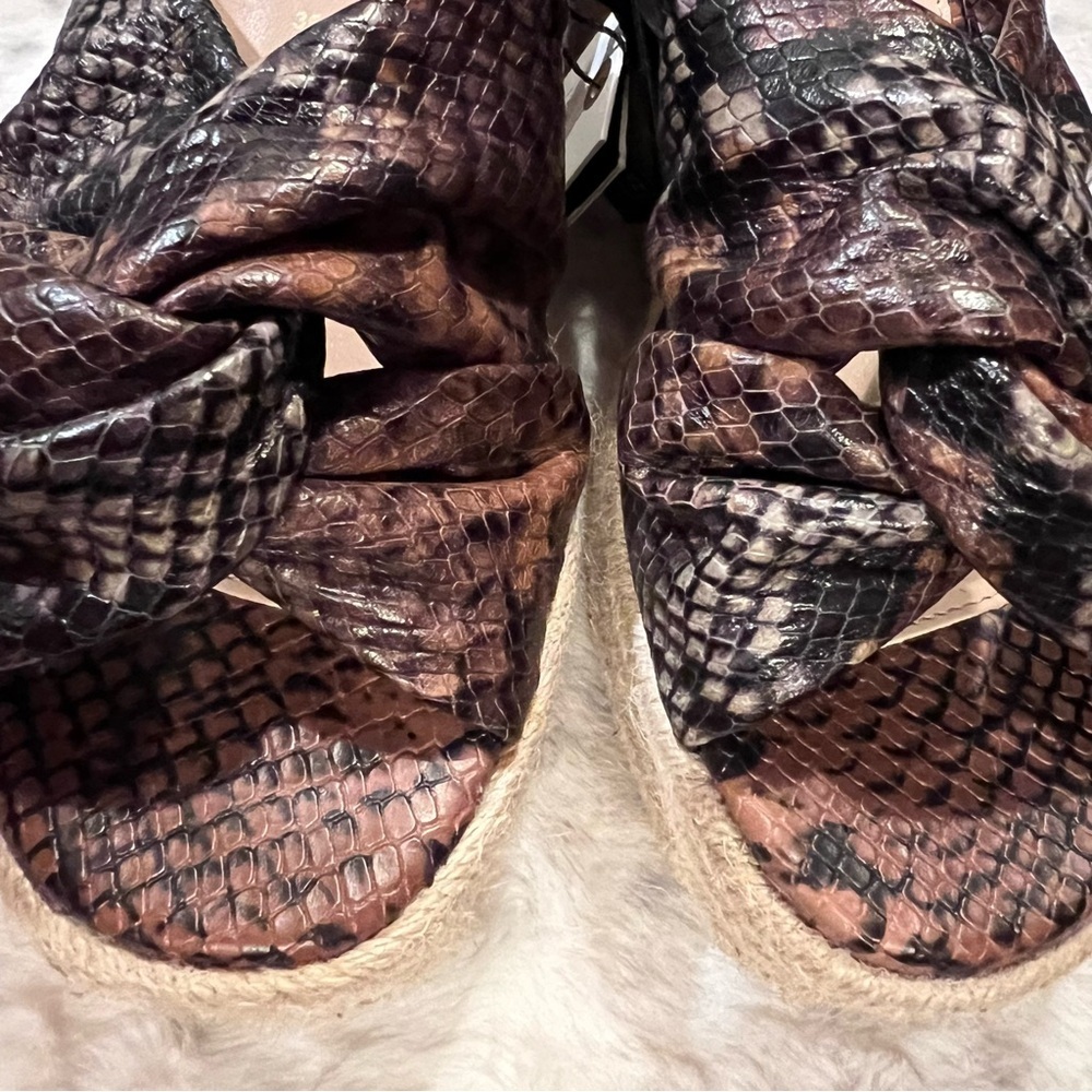 🥉ZARA SNAKESKIN STAMPED LEATHER ESPADRILLES WEDGES - SIZE 6 - BNWT - Picture 6 of 11